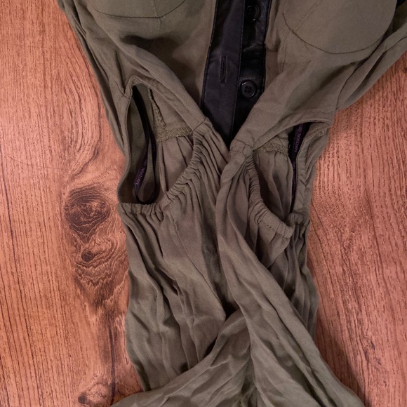 Lightweight Olive Green Asymmetrical Dress Cut Out Dress (Xsmall) - Picture 6 of 6